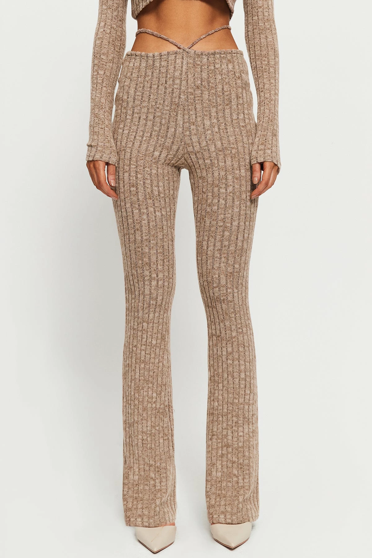 SOLADO Stripe Knitted Tie Detail Draped Straight Pants 8 SOLADO Stripe Knitted Tie Detail Draped Straight Pants - Image 6