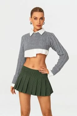 SOLADO Low Waist Stripe Print Pleated Mini Skirt 11 SOLADO Low Waist Stripe Print Pleated Mini Skirt -solado Sales Store 1.20 0DM 3284 1800x1800