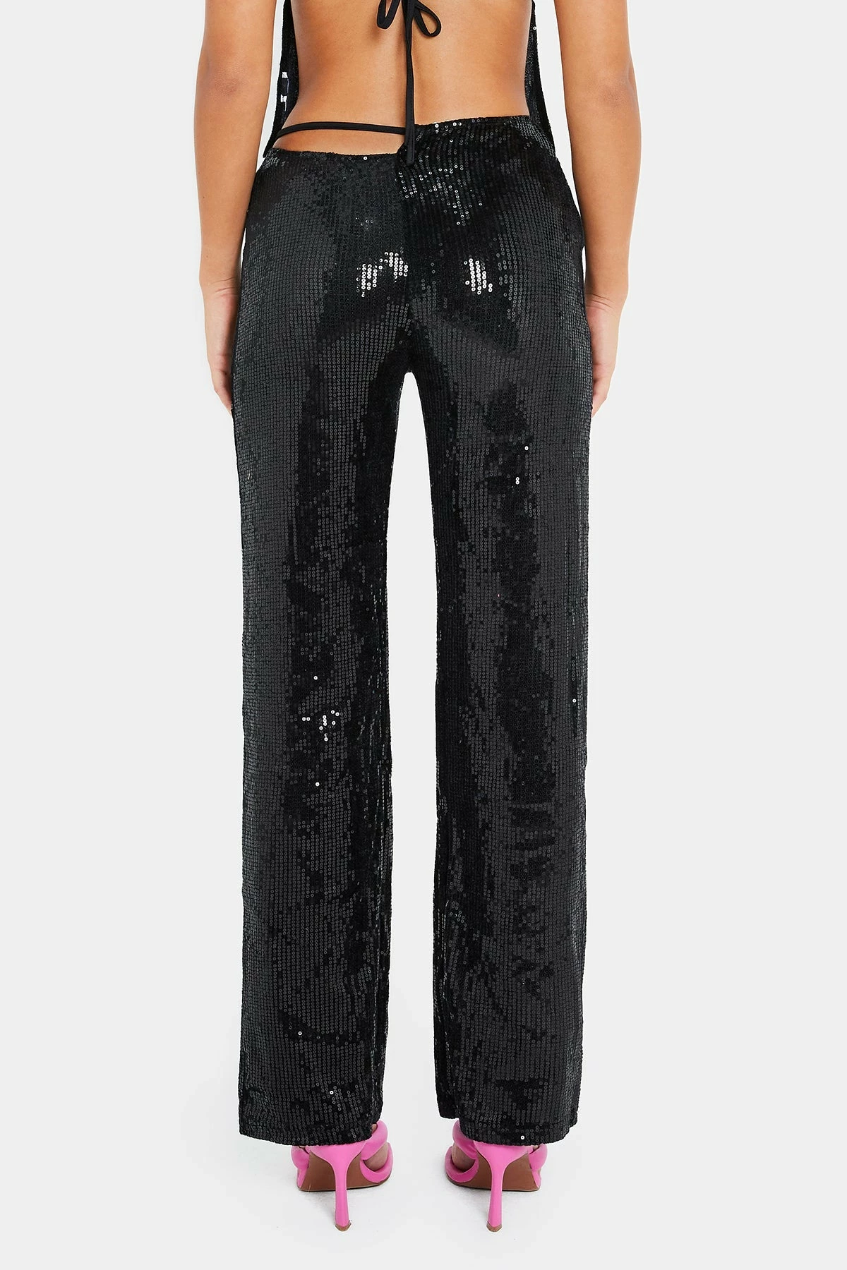 SOLADO Sequin Asymmetric Waist Tie Side Straight Pants 9 SOLADO Sequin Asymmetric Waist Tie Side Straight Pants - Image 7