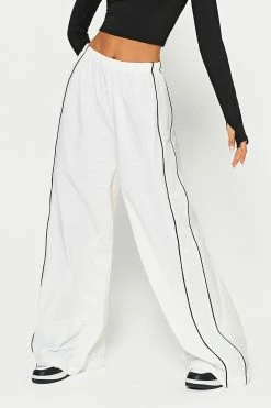 SOLADO Colorblock Trim Oversize Wide Leg Pants