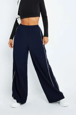 SOLADO Low Waist Colorblock Trim Oversize Wide Leg Pants