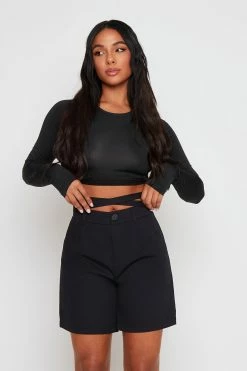 Solado High Waist Cross Tie Solid Knee Length Shorts -solado Sales Store 3 a4ff68c9 bd0b 4ec0 a427 bc7d5e75ad55 1800x1800