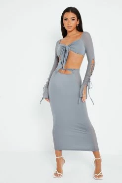 SOLADO Twist Front Cut Out Mesh Splicing Maxi Skirt -solado Sales Store jpeg 025c5a6a 6420 48ba a57e 7d9b6790a11a 1800x1800