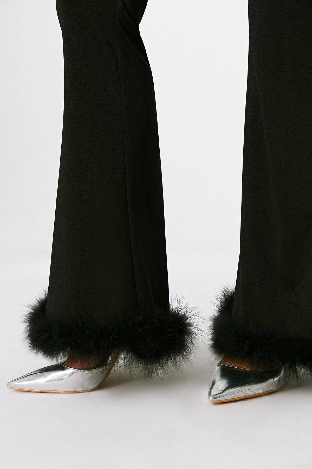 SOLADO High Waist Feather Trim Flared Pants 7 SOLADO High Waist Feather Trim Flared Pants - Image 5