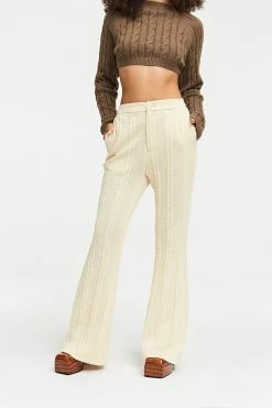 SOLADO High Waist Dual Pocket Knitted Straight Pants