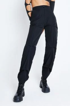Solado High Waist Ruched Decor Solid Skinny Pants