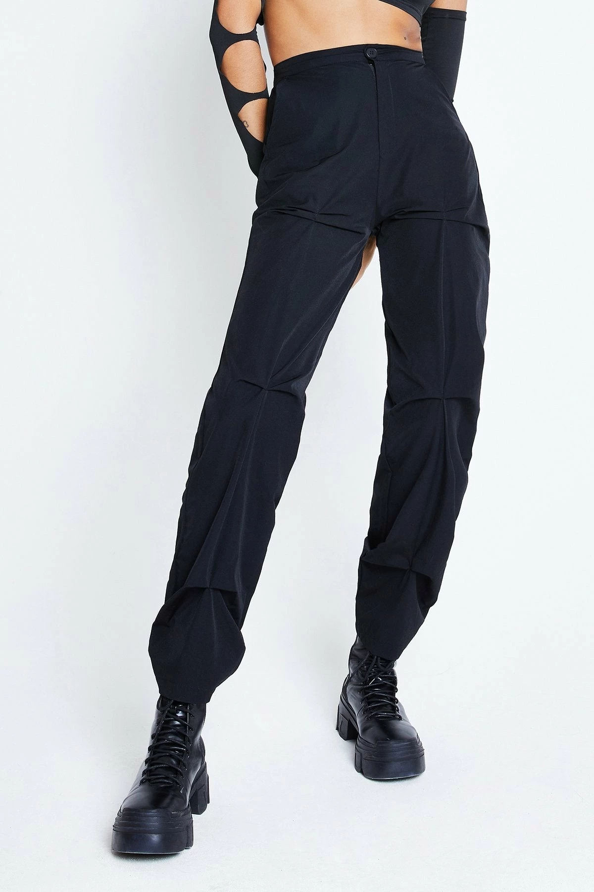 Solado High Waist Ruched Decor Solid Skinny Pants 3 Solado High Waist Ruched Decor Solid Skinny Pants