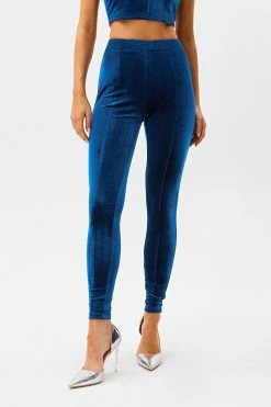 SOLADO Velvet High Waist Bodycon Skinny Pants