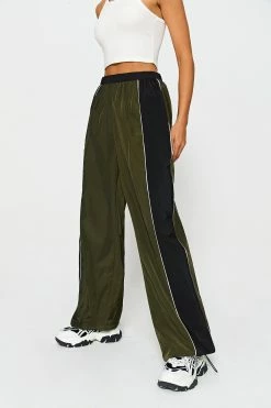 SOLADO Colorblock Dual Pocket Drawstring Ruched Joggers