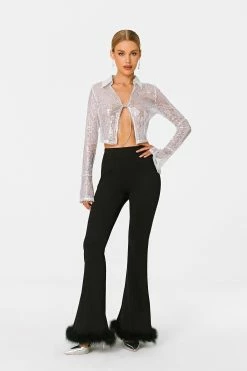 SOLADO High Waist Feather Trim Flared Pants 12 SOLADO High Waist Feather Trim Flared Pants -solado Sales Store jpeg 276bd11b 7dfa 4401 b45f 0c38679e0811 1800x1800