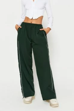 Solado Low Waist Colorblock Trim Dual Pocket Wide Leg Pants