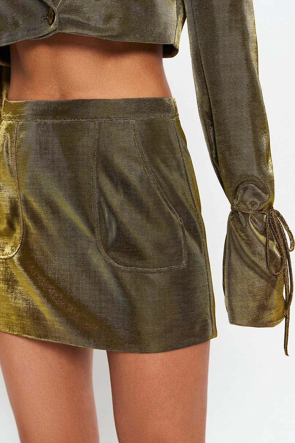 SOLADO High Waist Dual Pocket Sheen Mini Skirt 7 SOLADO High Waist Dual Pocket Sheen Mini Skirt - Image 5