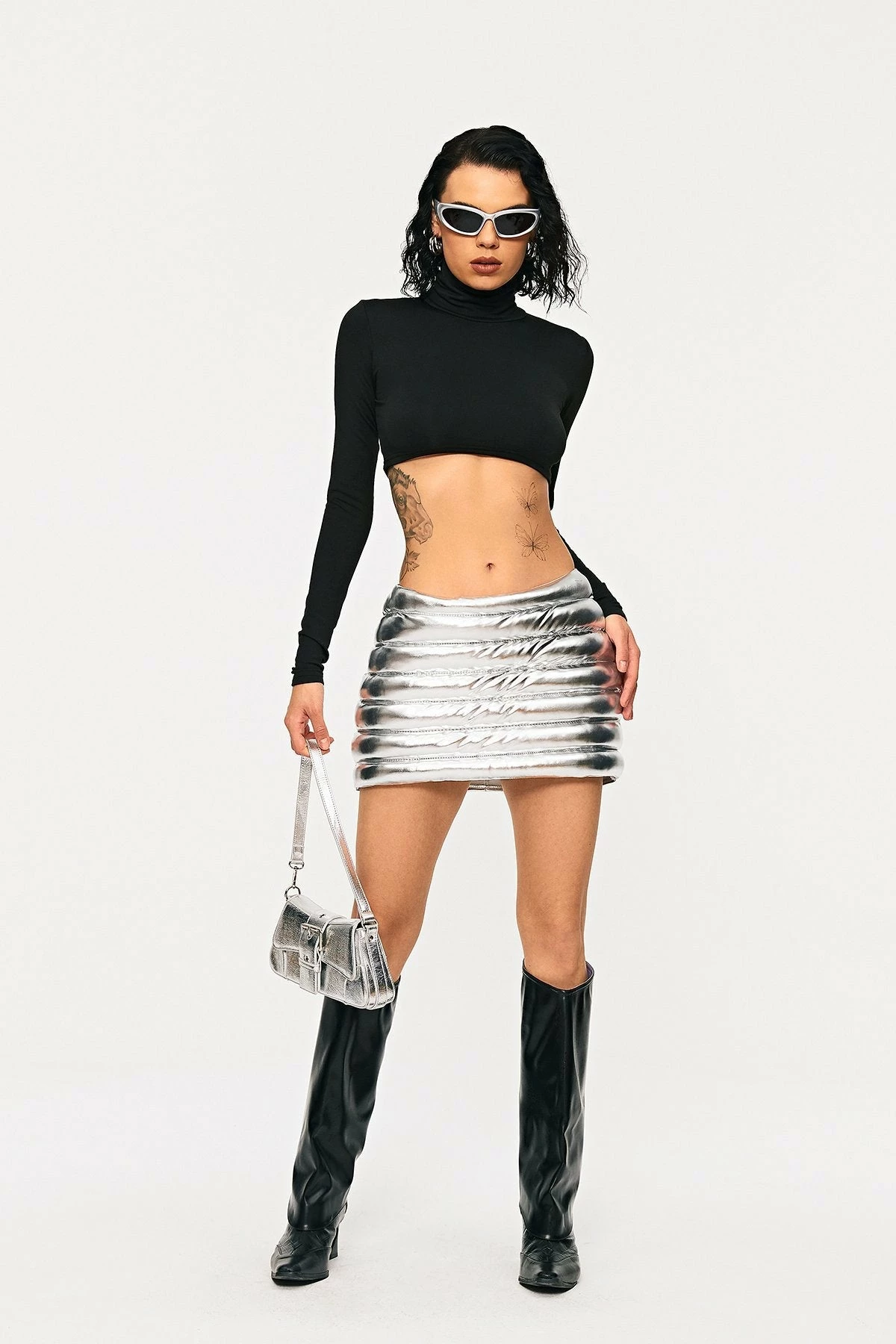 Solado Low Waist Boxy Padded Sheen Mini Skirt 7 Solado Low Waist Boxy Padded Sheen Mini Skirt - Image 5