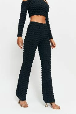 SOLADO Low Waist Bubble Textured Flared Pants -solado Sales Store jpeg 3543aa9f 5ec3 4d72 a289 d18f5c29c377 1800x1800