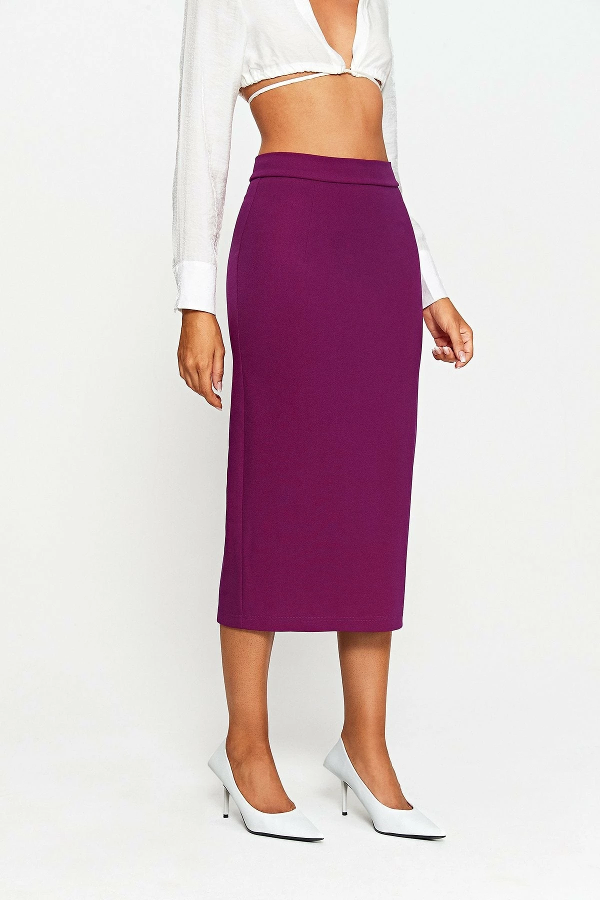 SOLADO High Waist Split Hem Bodycon Midi Skirt 4 SOLADO High Waist Split Hem Bodycon Midi Skirt - Image 2