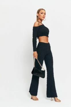 SOLADO Low Waist Bubble Textured Flared Pants -solado Sales Store jpeg 486d6442 045b 48e4 92ff c857b12e07ab 1800x1800
