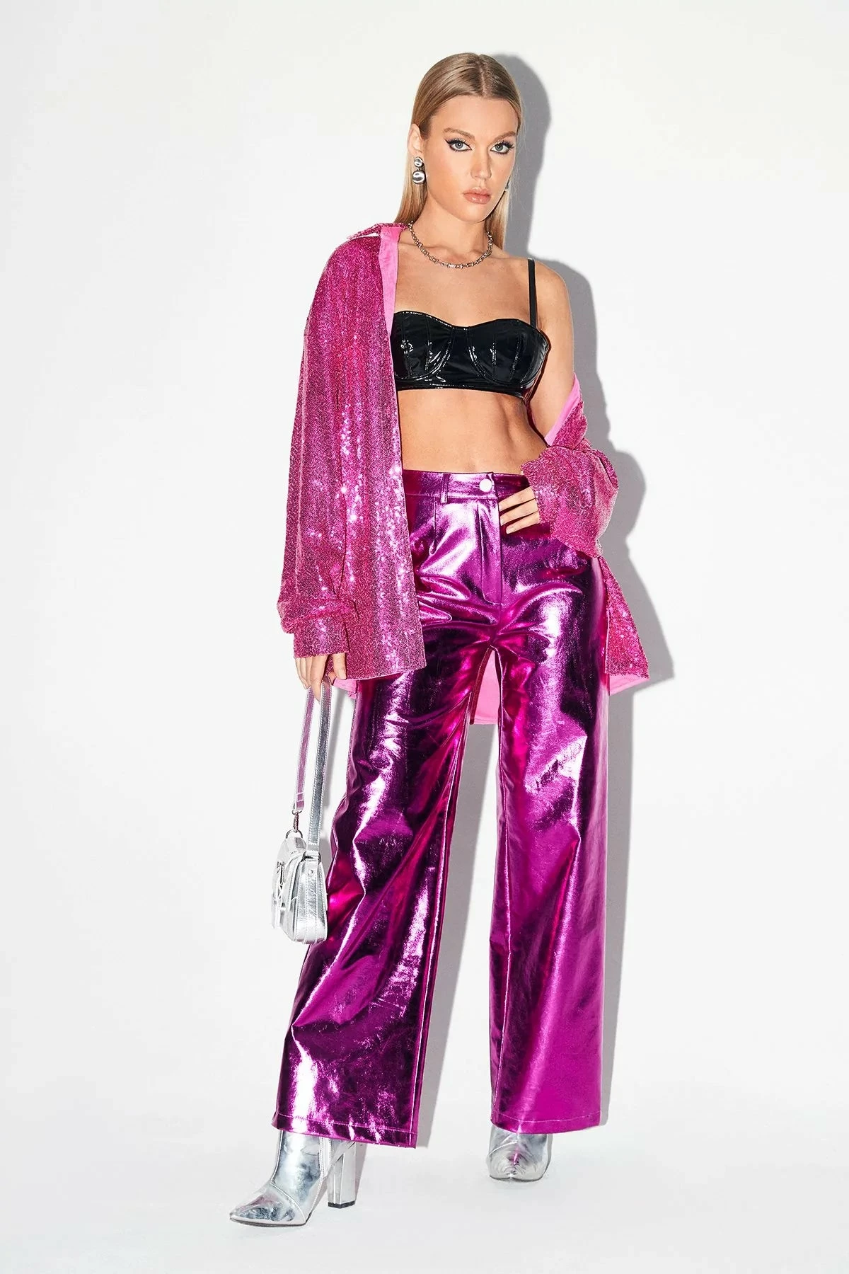 SOLADO High Waist Solid Sheen Vinyl Straight Pants 7 SOLADO High Waist Solid Sheen Vinyl Straight Pants - Image 5