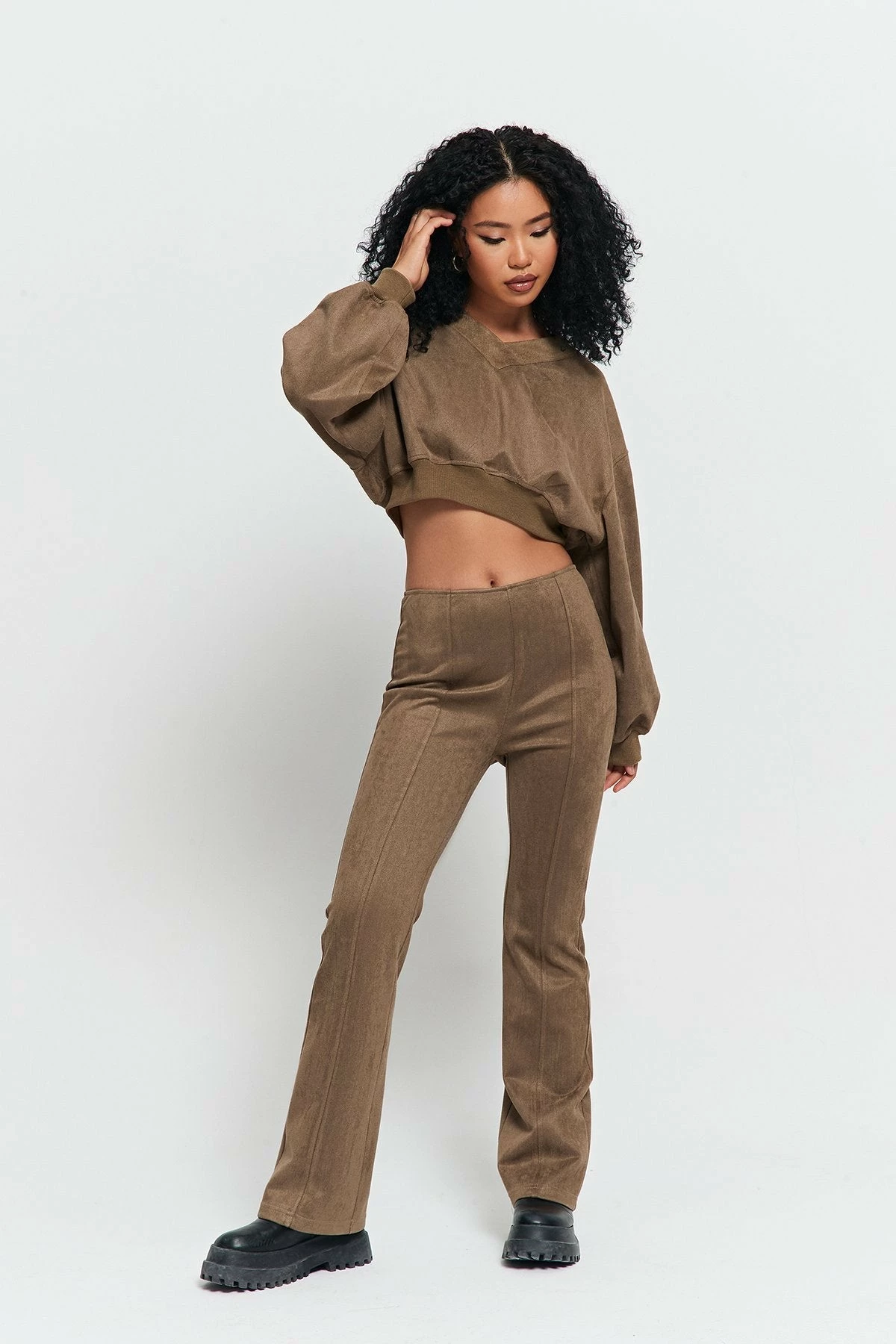 SOLADO Low Waist Seam Detail Solid Straight Pants 6 SOLADO Low Waist Seam Detail Solid Straight Pants - Image 4