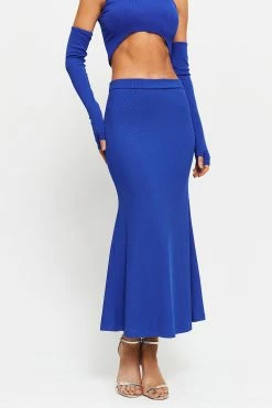 SOLADO High Waist Bodycon Mermaid Maxi Skirt