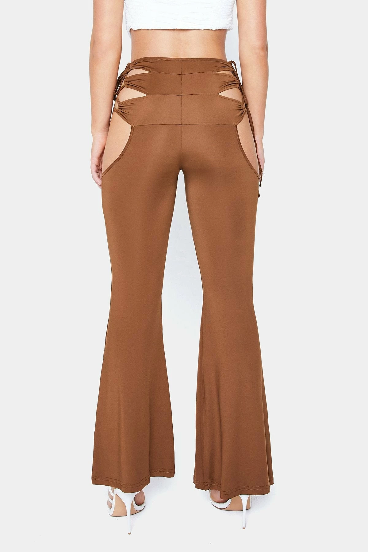 Solado High Waist Cut Out Tie Detail Flared Pants 9 Solado High Waist Cut Out Tie Detail Flared Pants - Image 7