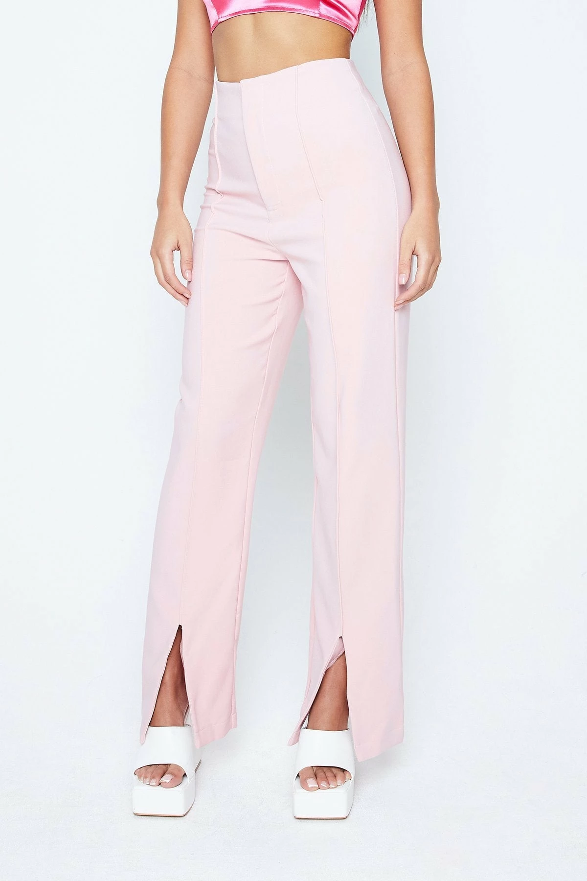 Solado High Waist Seam Detail Split Hem Straight Pants 3 Solado High Waist Seam Detail Split Hem Straight Pants