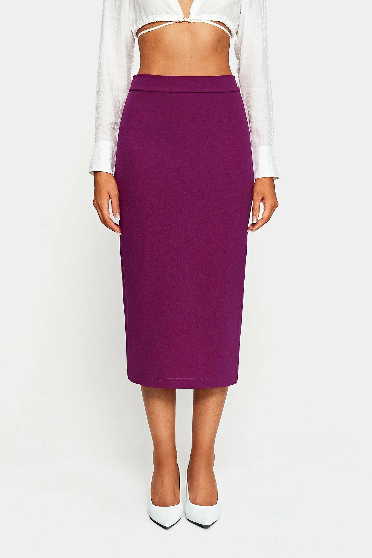 SOLADO High Waist Split Hem Bodycon Midi Skirt 8 SOLADO High Waist Split Hem Bodycon Midi Skirt - Image 6