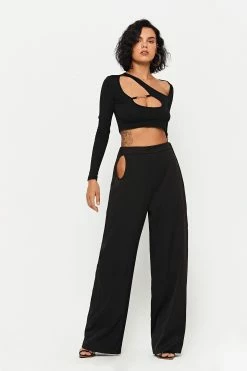 SOLADO High Waist Cut Out Draped Solid Suit Pants -solado Sales Store jpeg 70f095a7 b2a9 4a13 89e6 722a4803f642 1800x1800