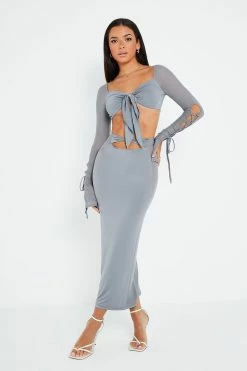 SOLADO Twist Front Cut Out Mesh Splicing Maxi Skirt -solado Sales Store jpeg 785671ea a801 4333 937d 36ecaed064dc 1800x1800