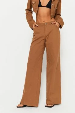 SOLADO High Waist Dual Pocket Solid Straight Pants