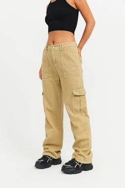 Solado High Waist Pocket Patched Solid Cargo Pants