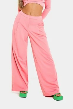 SOLADO High Waist Dual Pocket Draped Wide Leg Pants