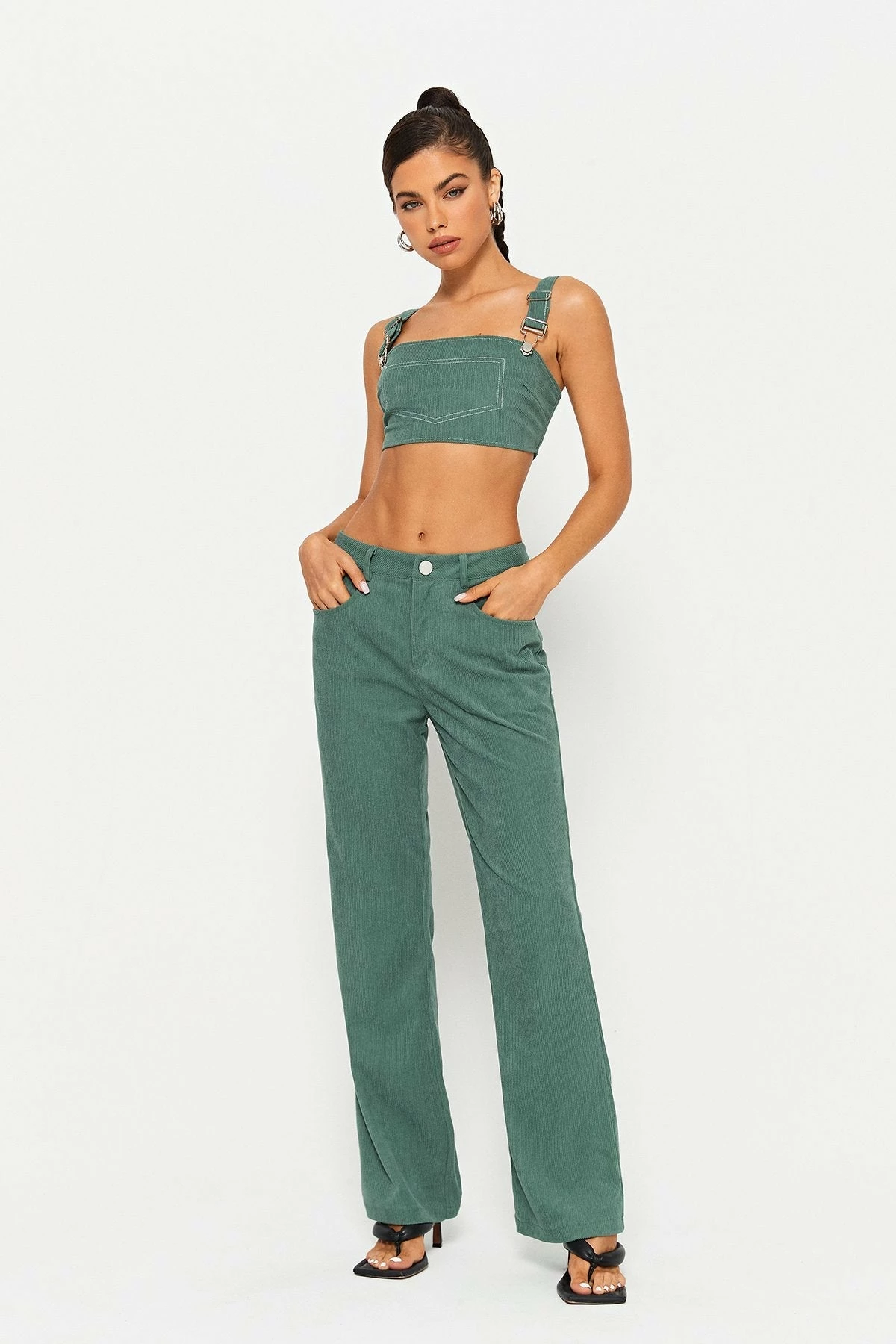 SOLADO Low Waist Dual Pocket Corduroy Straight Pants 4 SOLADO Low Waist Dual Pocket Corduroy Straight Pants - Image 2