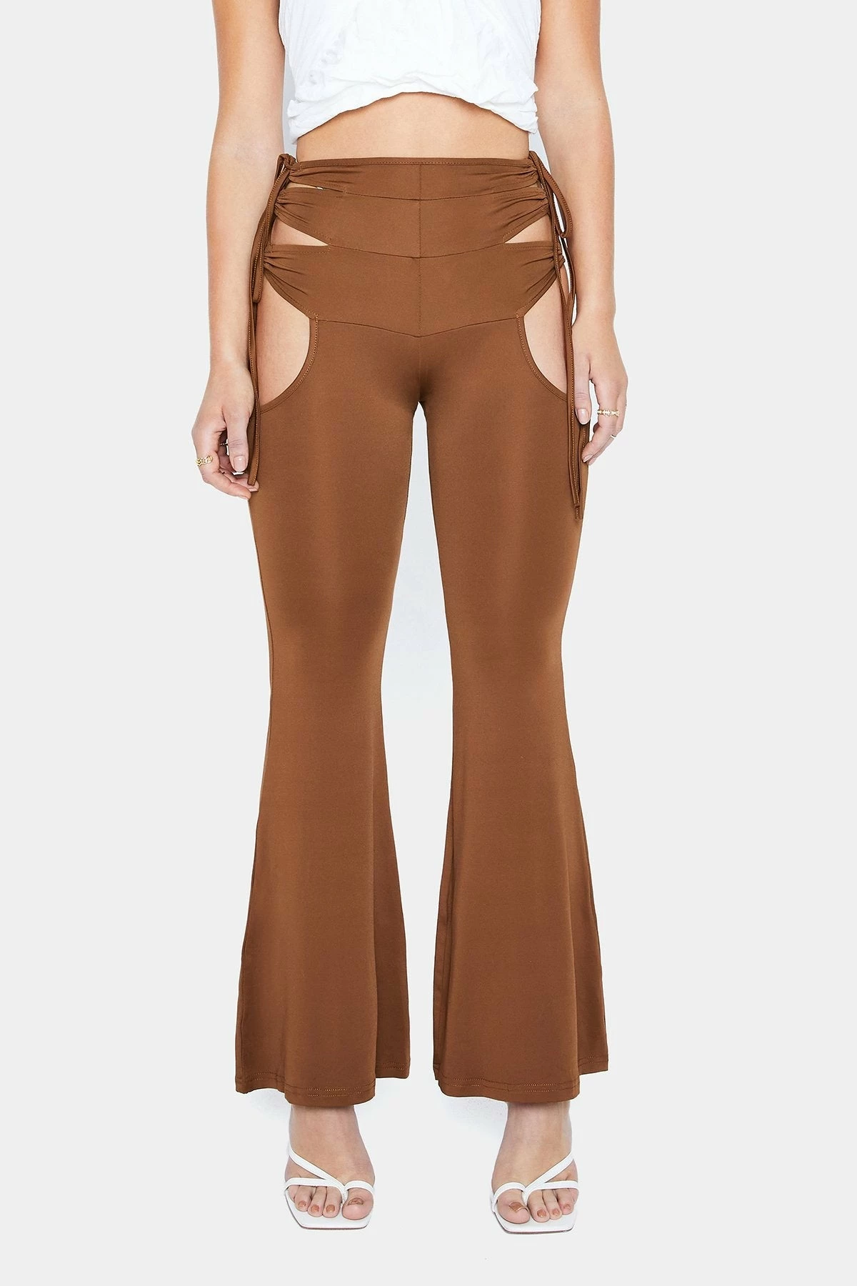 Solado High Waist Cut Out Tie Detail Flared Pants 8 Solado High Waist Cut Out Tie Detail Flared Pants - Image 6