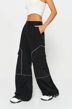 SOLADO Colorblock Dual Pocket Cargo Wide Leg Pants
