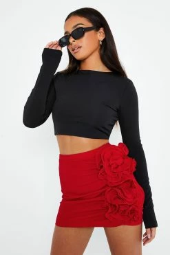 SOLADO Three-dimensional Applique Ruched Bodycon Mini Skirt -solado Sales Store jpeg 82deb8bc aa82 4fda 8fcb 34d544e27931 1800x1800