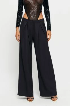 SOLADO Low Waist Ruched Wide Leg Pants