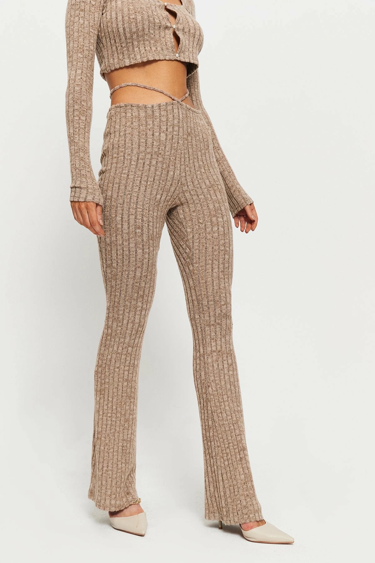 SOLADO Stripe Knitted Tie Detail Draped Straight Pants 4 SOLADO Stripe Knitted Tie Detail Draped Straight Pants - Image 2