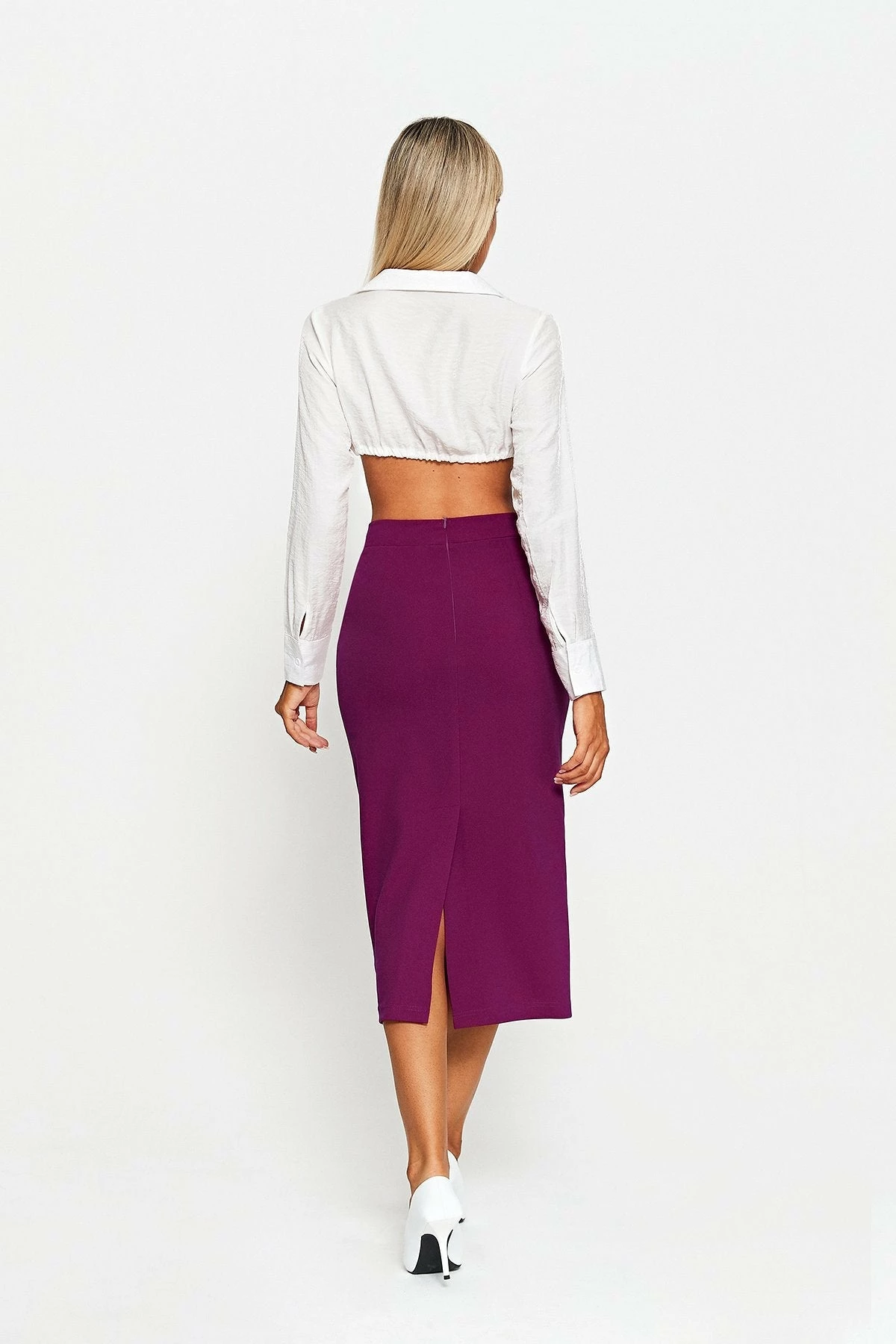 SOLADO High Waist Split Hem Bodycon Midi Skirt 6 SOLADO High Waist Split Hem Bodycon Midi Skirt - Image 4