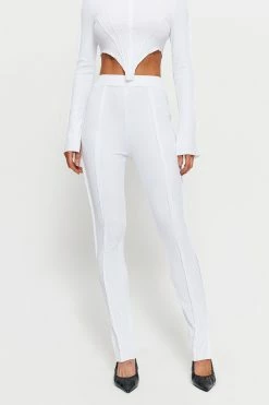 SOLADO High Waist Seam Detail Split Hem Skinny Pants