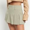 Solado High Waist Stripe Print Pleated Mini Skirt