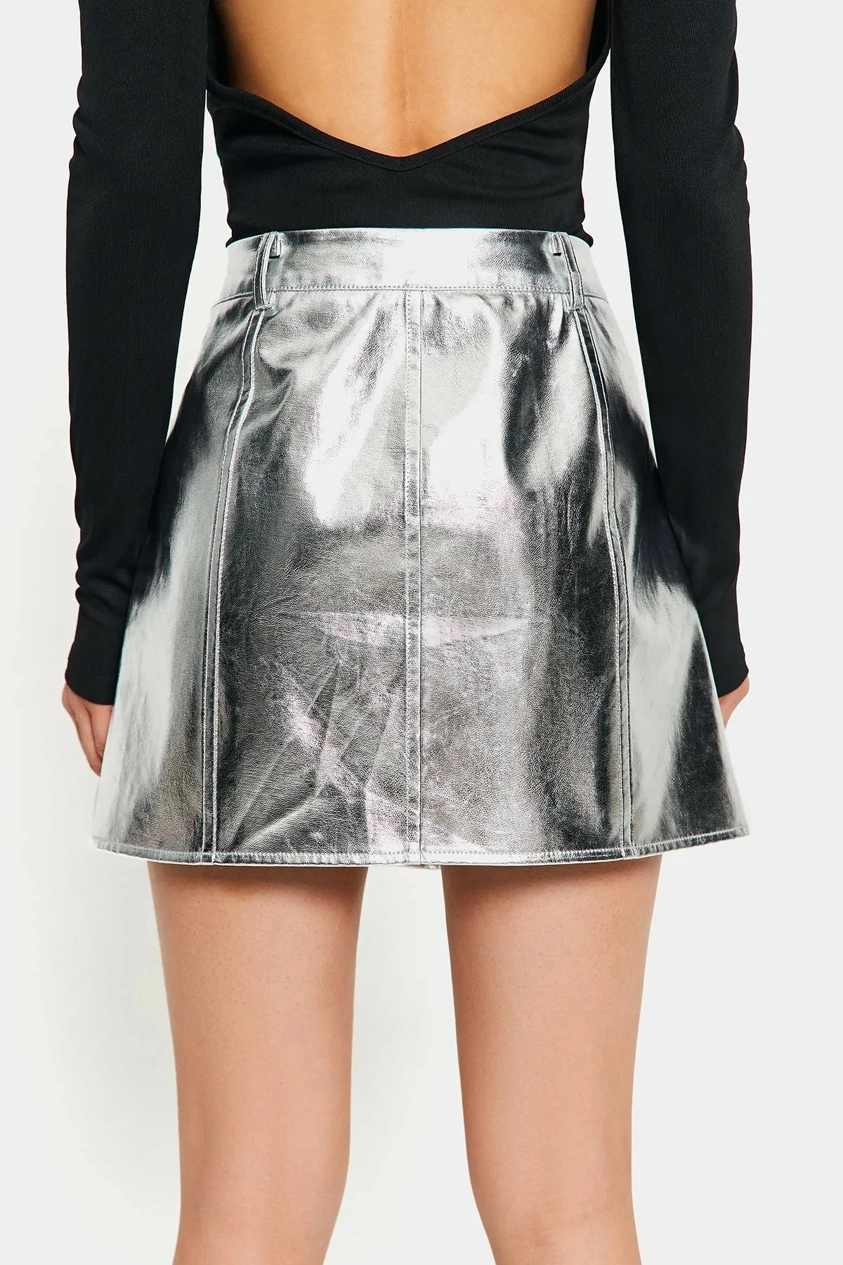 SOLADO High Waist Button Decor PU Leather Mini Skirt 9 SOLADO High Waist Button Decor PU Leather Mini Skirt - Image 7