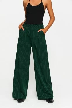 SOLADO Low Waist Striped Print Dual Pocket Wide Leg Pants