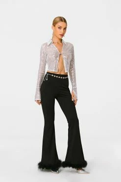 SOLADO High Waist Feather Trim Flared Pants 11 SOLADO High Waist Feather Trim Flared Pants -solado Sales Store jpeg a689e32c 8100 459c be24 9999928a855e 1800x1800