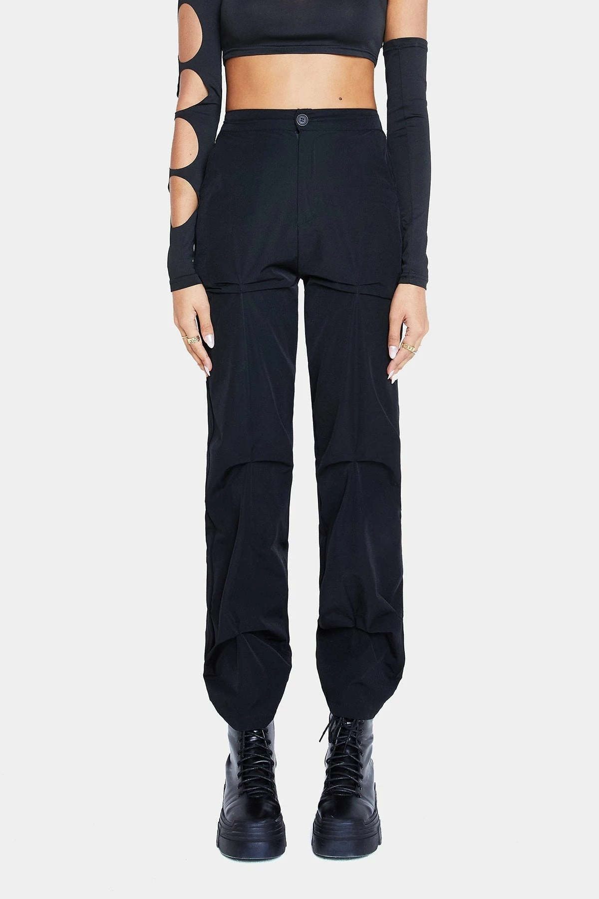 Solado High Waist Ruched Decor Solid Skinny Pants 8 Solado High Waist Ruched Decor Solid Skinny Pants - Image 6