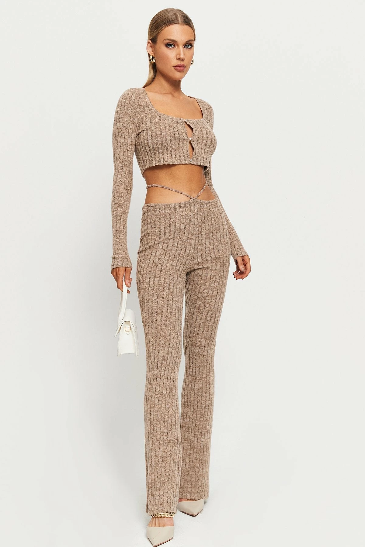 SOLADO Stripe Knitted Tie Detail Draped Straight Pants 7 SOLADO Stripe Knitted Tie Detail Draped Straight Pants - Image 5