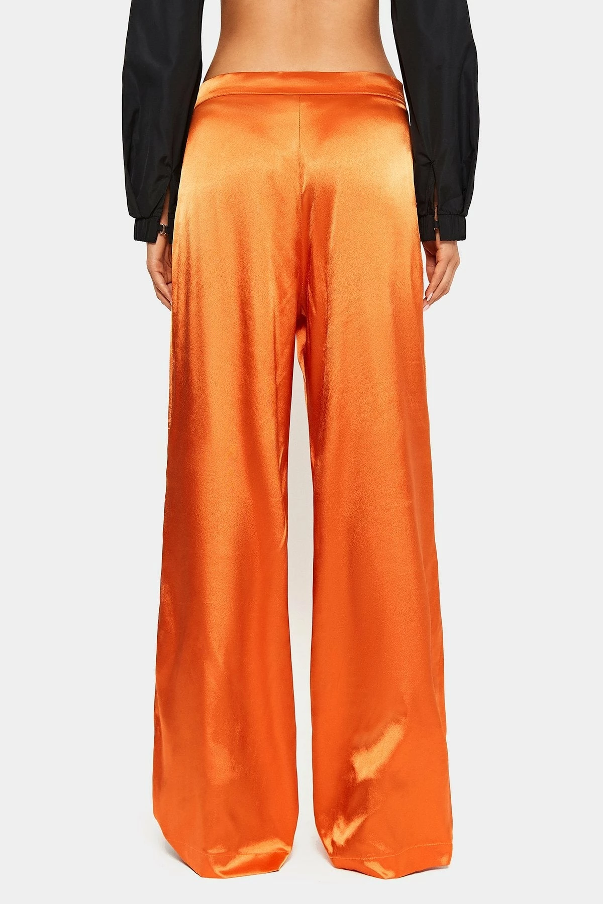 SOLADO High Waist Satin Draped Solid Straight Pants 9 SOLADO High Waist Satin Draped Solid Straight Pants - Image 7
