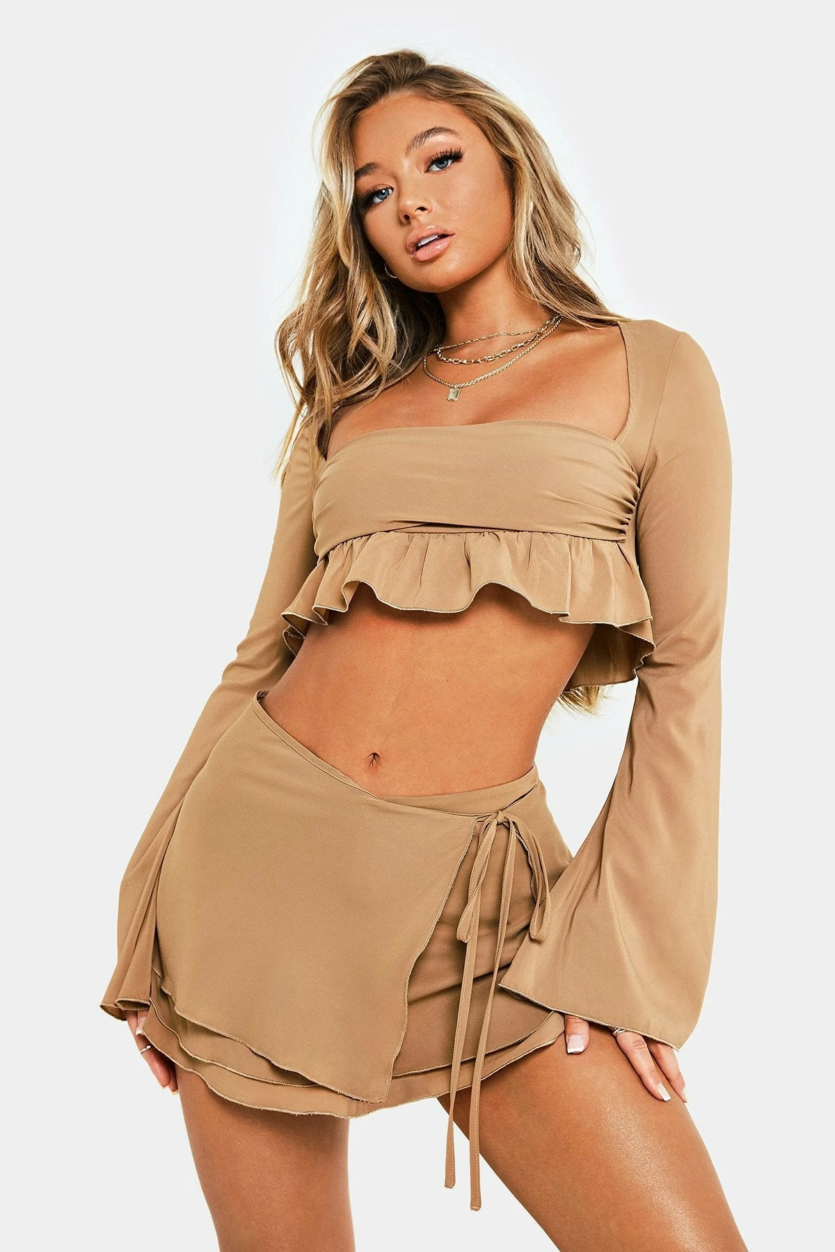 SOLADO Tie Side Layered Chiffon Mini Skirt 4 SOLADO Tie Side Layered Chiffon Mini Skirt - Image 2