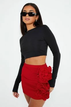 SOLADO Three-dimensional Applique Ruched Bodycon Mini Skirt -solado Sales Store jpeg c20830aa 8532 4a4f b440 387630286acd 1800x1800