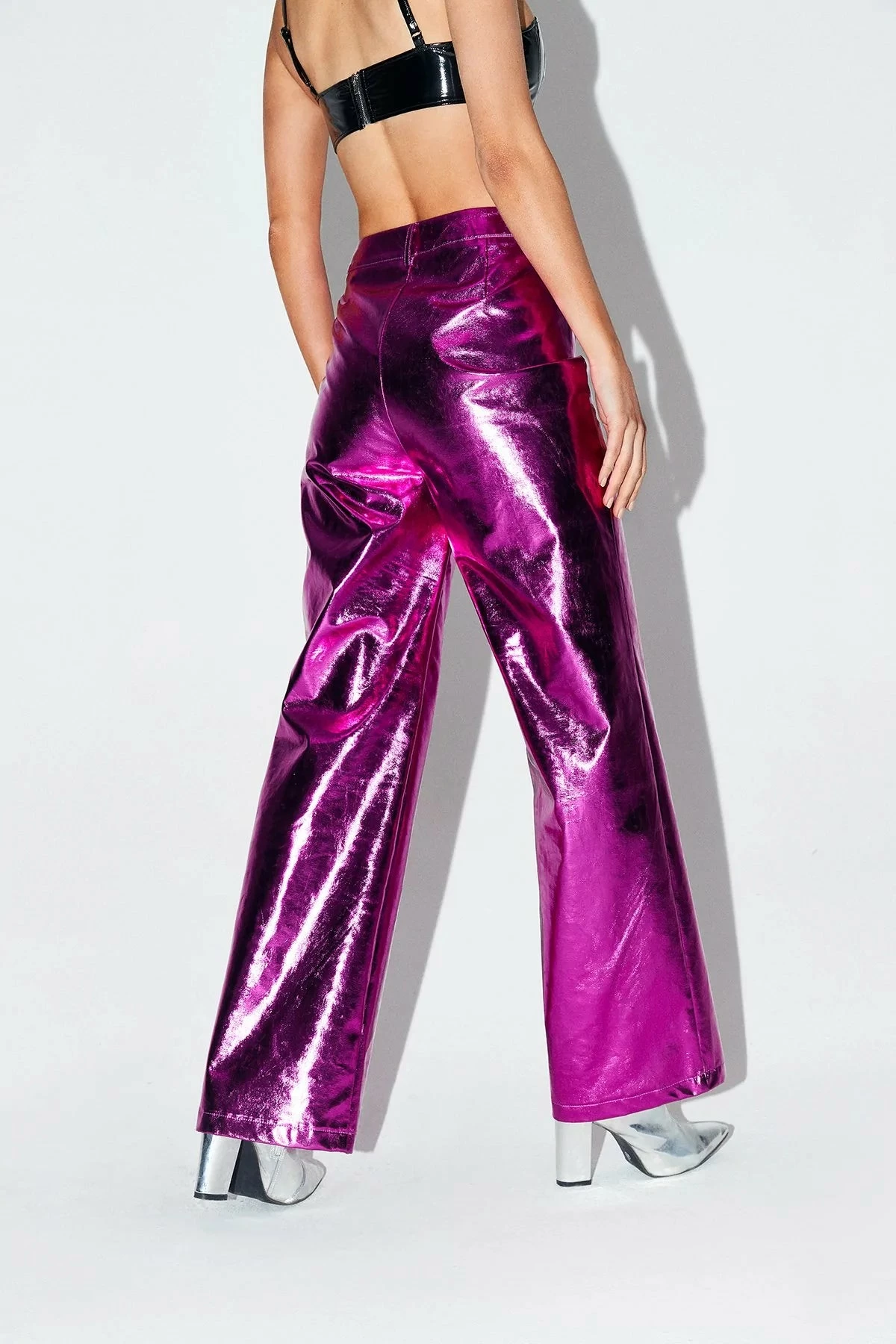 SOLADO High Waist Solid Sheen Vinyl Straight Pants 6 SOLADO High Waist Solid Sheen Vinyl Straight Pants - Image 4