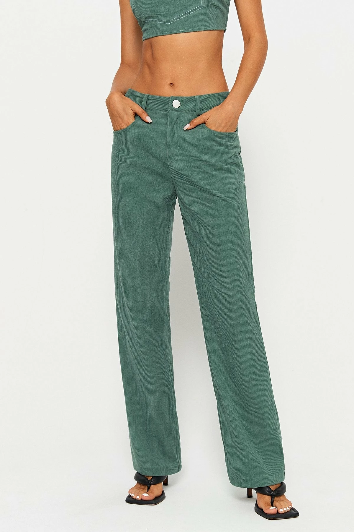 SOLADO Low Waist Dual Pocket Corduroy Straight Pants 3 SOLADO Low Waist Dual Pocket Corduroy Straight Pants